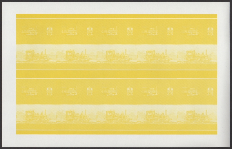 Bequia Locomotives (5th series) 40c Yellow Stage Progressive Color Proof Pane