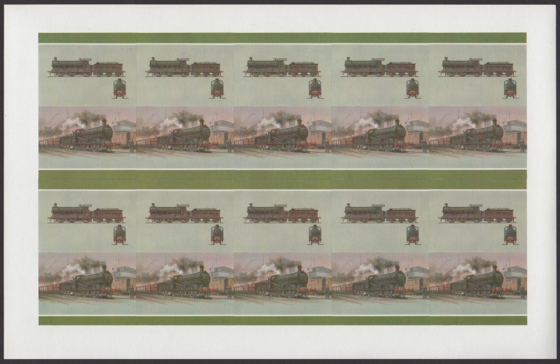 Bequia Locomotives (5th series) 60c All Colors Stage Progressive Color Proof Pane