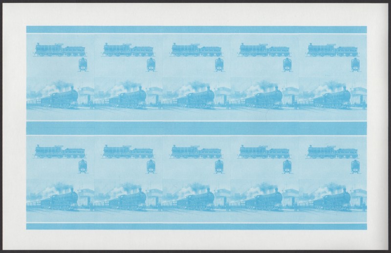 Bequia Locomotives (5th series) 60c Blue Stage Progressive Color Proof Pane