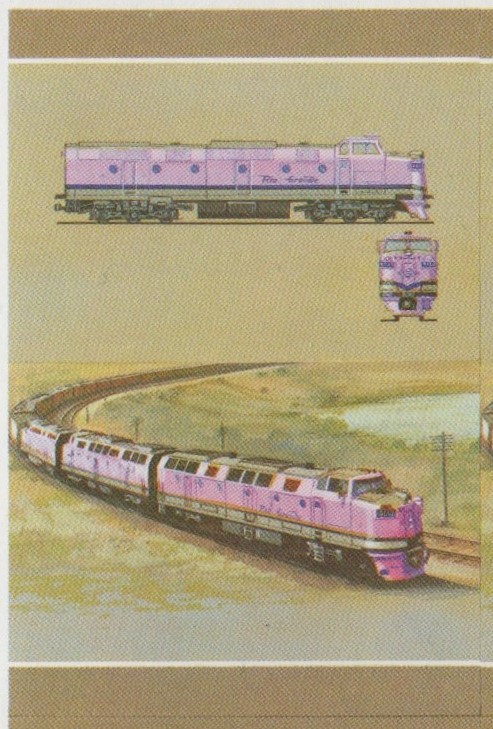 Bequia Locomotives (5th series) 75c All Colors Stage Progressive Color Proof Pair