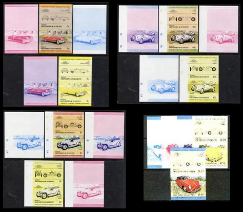 1984 Bequia Leaders of the World, Automobiles (1st series) Color Proof Sets