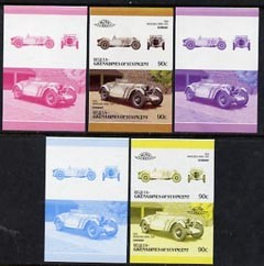 1986 Bequia Leaders of the World, Automobiles (6th series) 90c 5 stage Color Proof Set