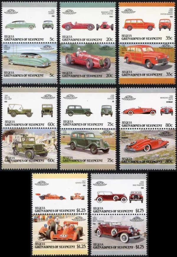 1987 Bequia Leaders of the World, Automobiles (7th series) Stamps