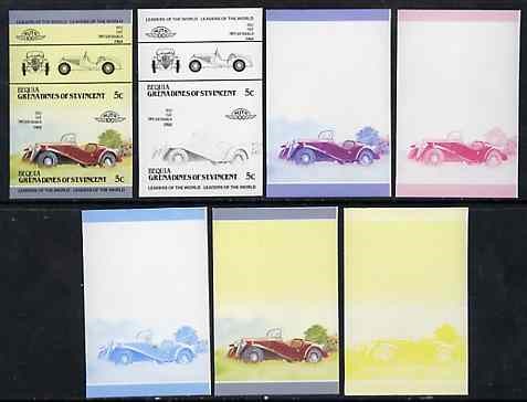 1984 Bequia Leaders of the World, Automobiles (2nd series) Progressive Color Proof Stamps