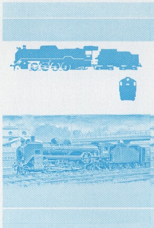 Union Island Locomotives (1st series) $1.00 Blue Stage Progressive Color Proof Pair