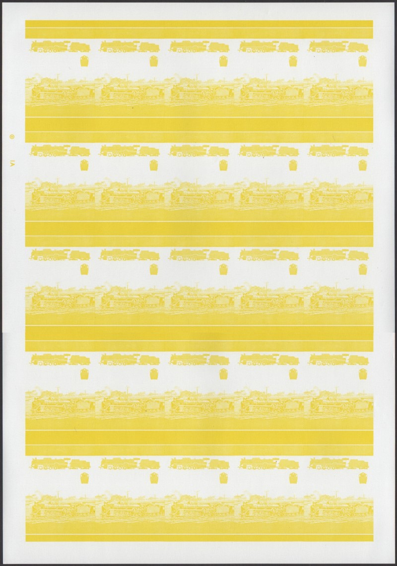 Union Island Locomotives (1st series) $1.00 Yellow Stage Progressive Color Proof Pane