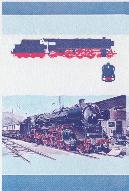 Union Island Locomotives (1st series) $2.00 Blue-Red Stage Progressive Color Proof Pair