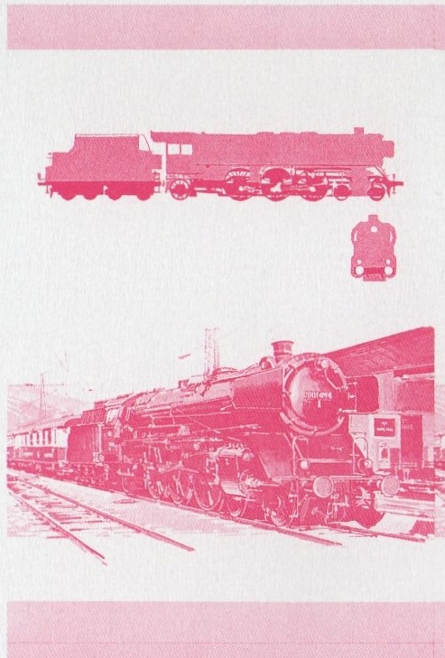 Union Island Locomotives (1st series) $2.00 Red Stage Progressive Color Proof Pair
