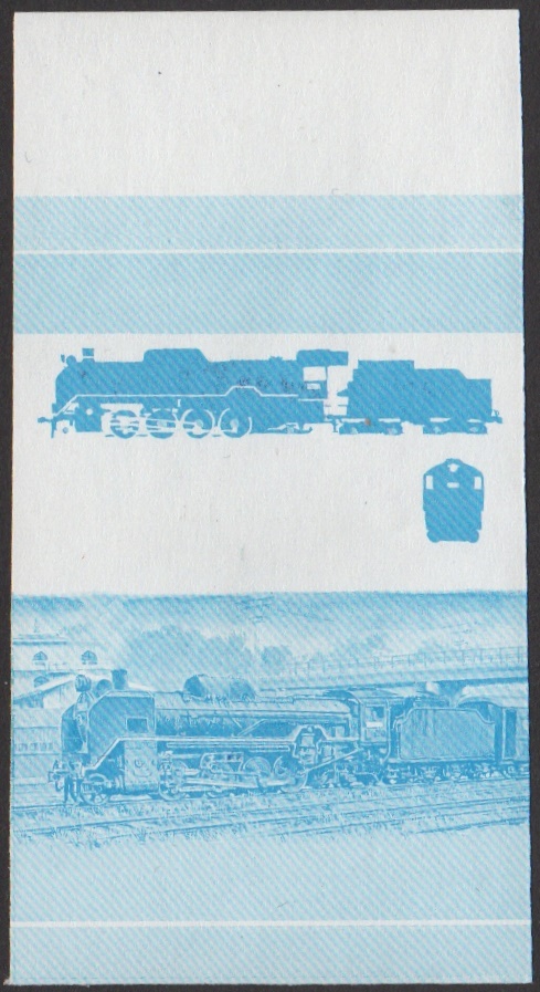Union Island 1st Series $1.00 1936 D51 Class 2-8-2 Locomotive Stamp Blue Stage Color Proof From 5-Stage Set