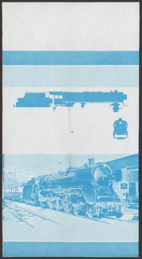 Union Island 1st Series $2.00 1924 Class 01 4-6-2 Locomotive Stamp Blue Stage Color Proof From 5-Stage Set