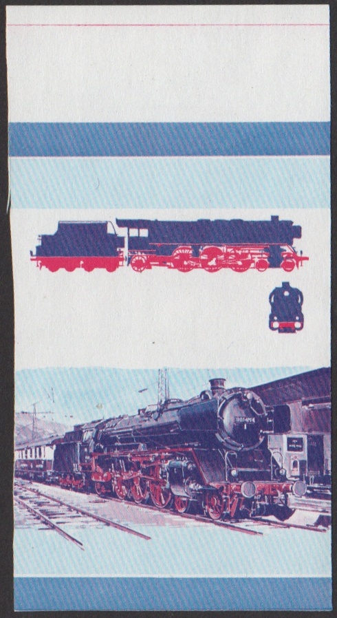 Union Island 1st Series $2.00 1924 Class 01 4-6-2 Locomotive Stamp Blue-Red Stage Color Proof From 5-Stage Set
