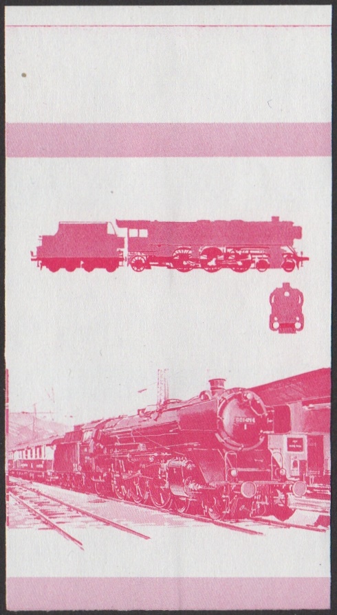 Union Island 1st Series $2.00 1924 Class 01 4-6-2 Locomotive Stamp Red Stage Color Proof From 5-Stage Set