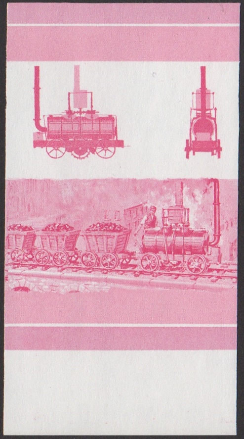 Union Island 1st Series 60c 1812 Prince Regent Cog Locomotive Stamp Red Stage Color Proof From 5-Stage Set
