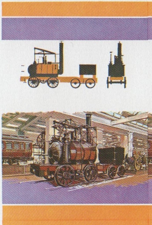 Union Island Locomotives (1st series) 5c All Colors Stage Progressive Color Proof Pair