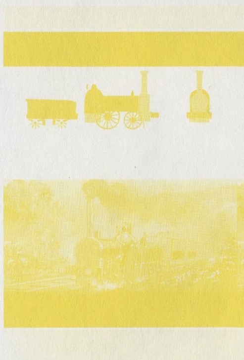 Union Island Locomotives (2nd series) $1.00 Yellow Stage Progressive Color Proof Pair