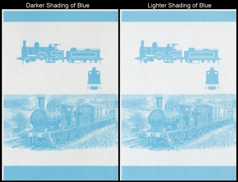 Union Island Locomotives (2nd series) $2.50 1873 Hardwicke Precedent Class 2-4-0 Blue Stage Progressive Color Proof Stamp Variety