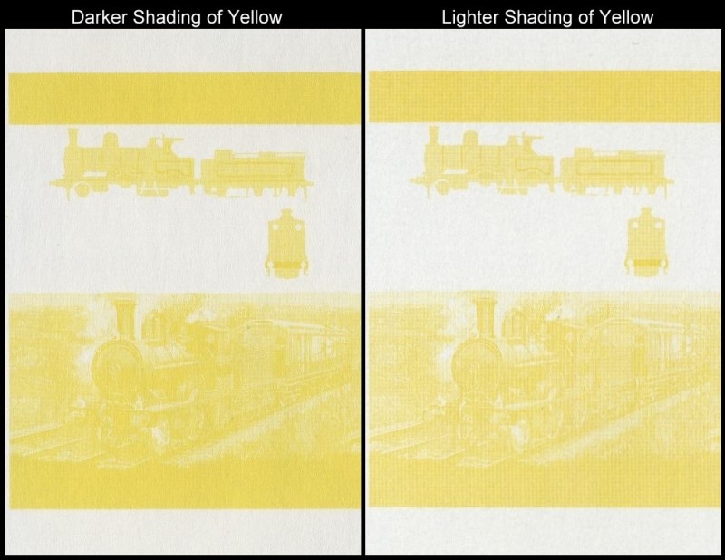 Union Island Locomotives (2nd series) $2.50 1873 Hardwicke Precedent Class 2-4-0 Yellow Stage Progressive Color Proof Stamp Variety