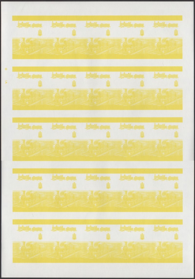 Union Island Locomotives (2nd series) $2.50 Yellow Stage Progressive Color Proof Pane