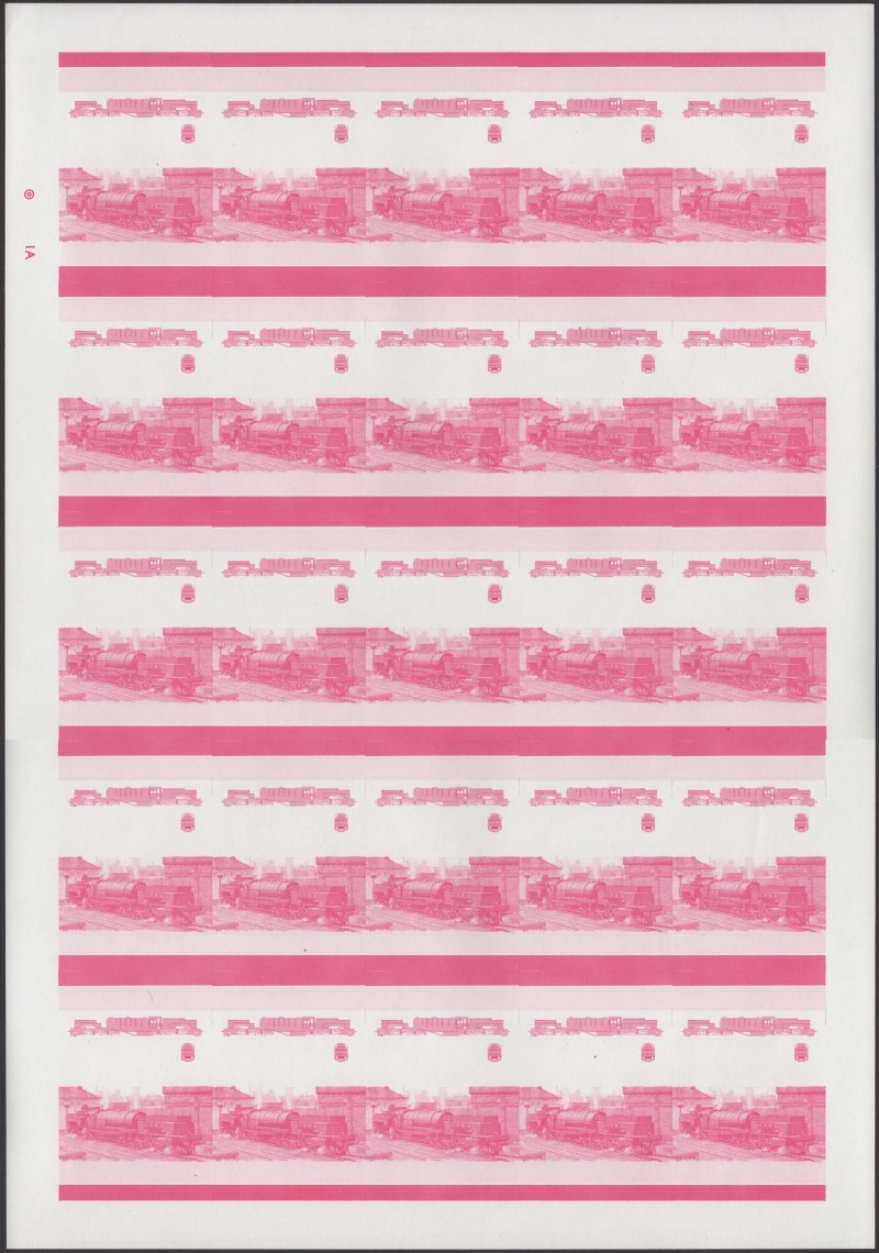 Union Island Locomotives (2nd series) $3.00 Red Stage Progressive Color Proof Pane