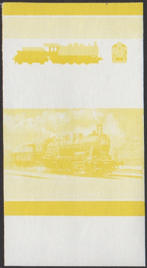 Union Island 2nd Series 10c 1912 K.P.E.V. Class G8 0-8-0 Locomotive Stamp Yellow Stage Color Proof From 6-Stage Set