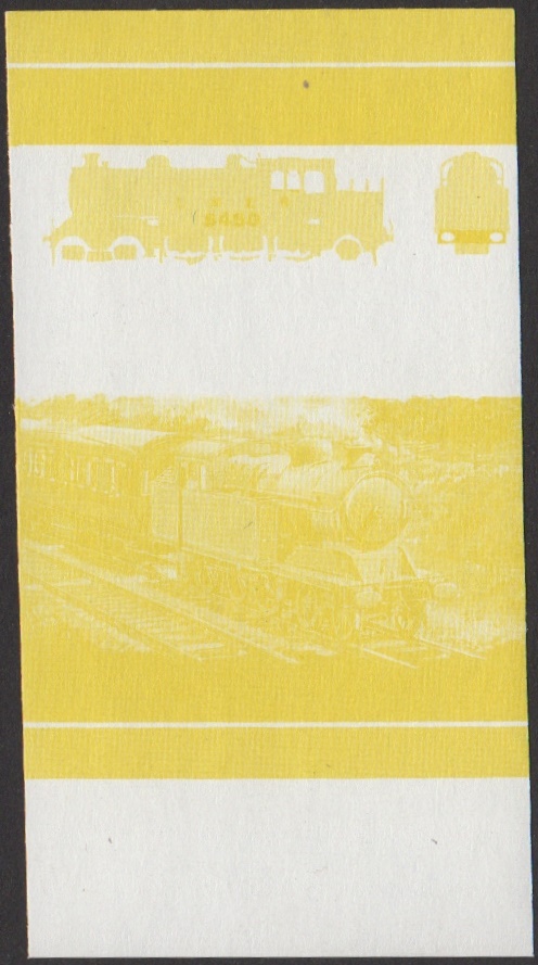 Union Island 2nd Series 5c 1911 Class 9N 4-6-2T Locomotive Stamp Yellow Stage Color Proof From 6-Stage Set