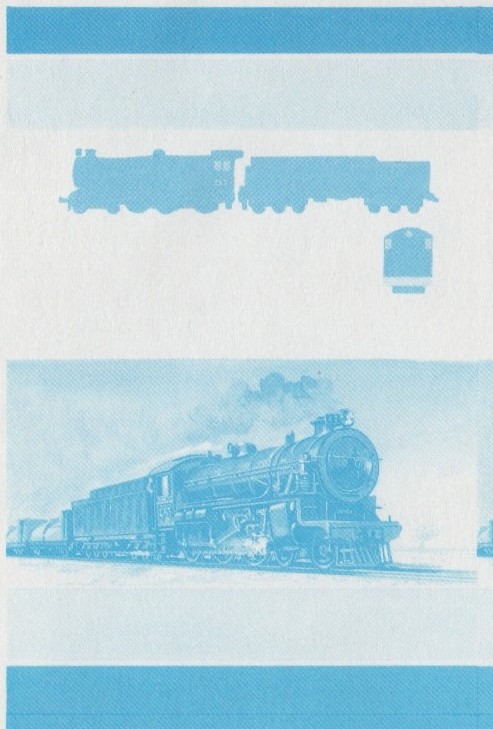Union Island Locomotives (2nd series) 75c Blue Stage Progressive Color Proof Pair