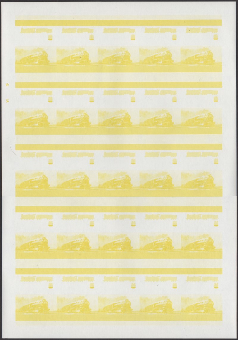 Union Island Locomotives (2nd series) 75c Yellow Stage Progressive Color Proof Pane