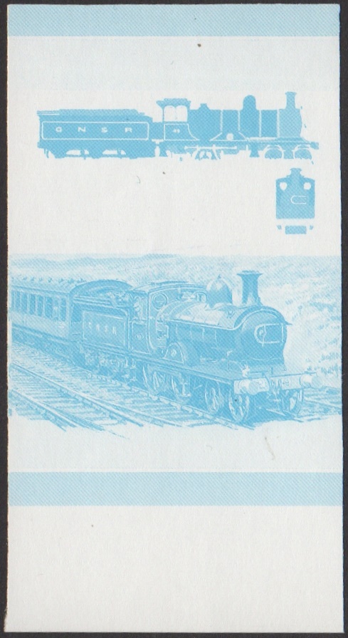 Union Island 3rd Series $2.00 1920 Gordon Highlander 4-4-0 Locomotive Stamp Blue Stage Color Proof From 6-Stage Set