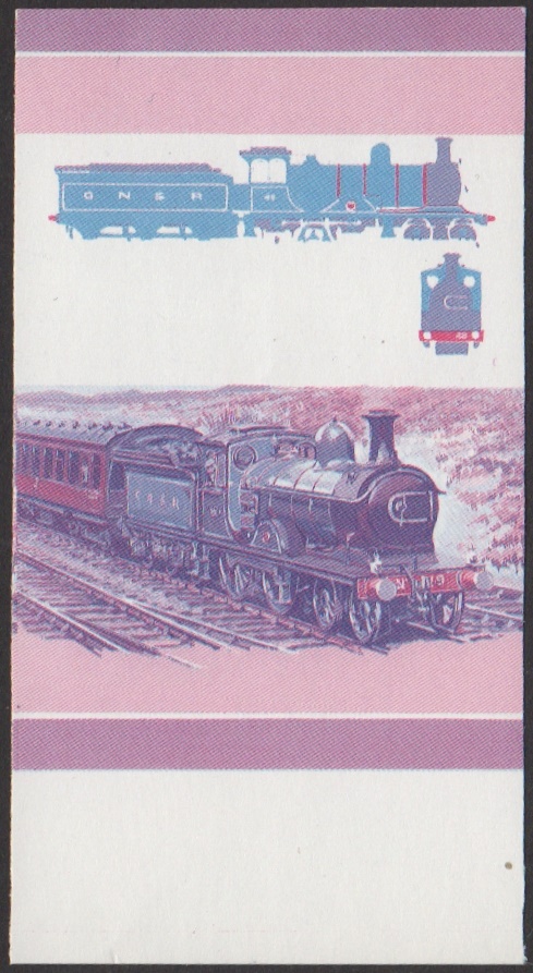 Union Island 3rd Series $2.00 1920 Gordon Highlander 4-4-0 Locomotive Stamp Blue-Red Stage Color Proof From 6-Stage Set