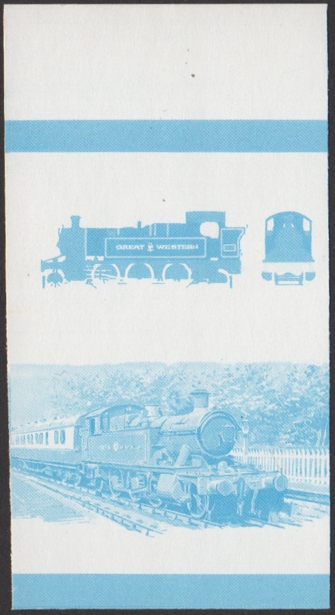Union Island 3rd Series 50c 1906 45xx Class 2-6-2T Locomotive Stamp Blue Stage Color Proof From 6-Stage Set
