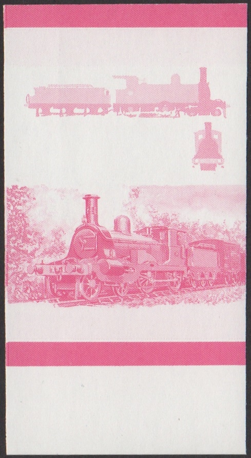 Union Island 3rd Series 5c 1882 Class Skye Bogie 4-4-0 Locomotive Stamp Red Stage Color Proof From 6-Stage Set