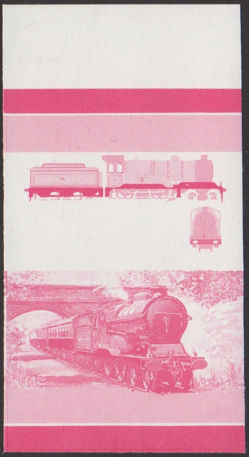 Union Island 3rd Series 60c 1920 Butler Henderson 4-4-0 Locomotive Stamp Red Stage Color Proof From 6-Stage Set