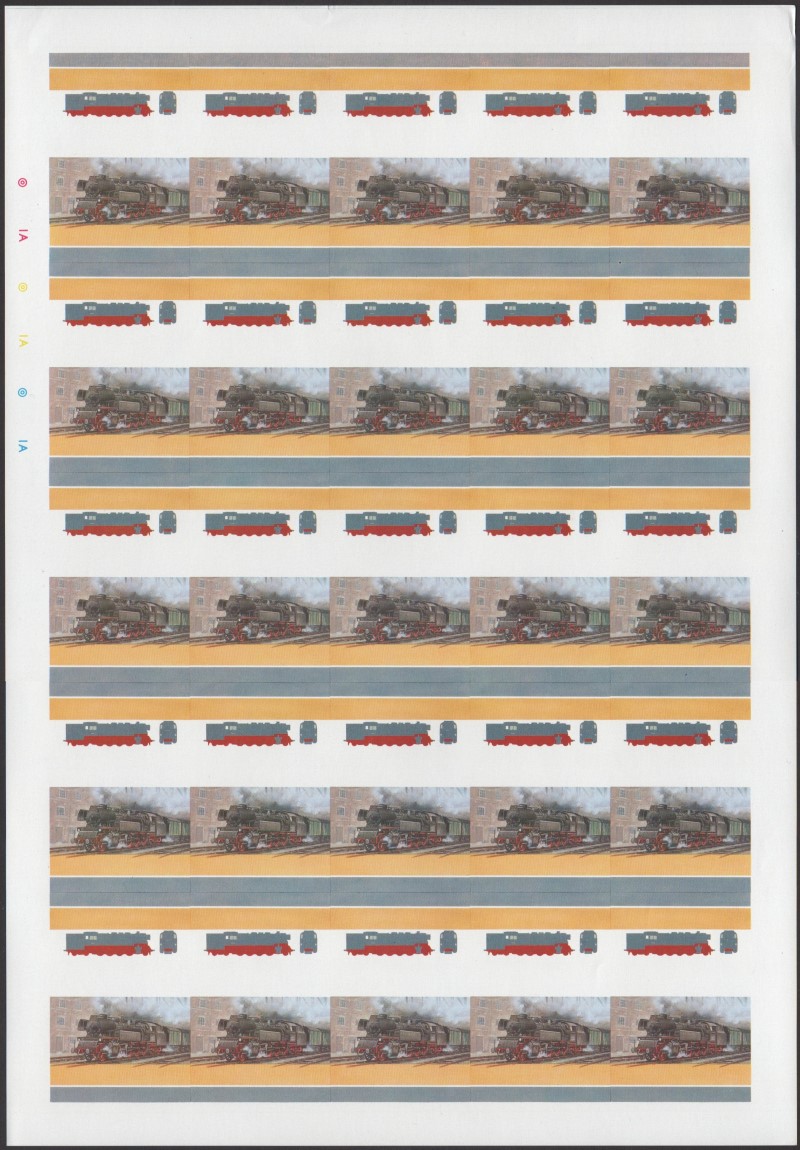 Union Island Locomotives (4th series) 15c All Colors Stage Progressive Color Proof Pane