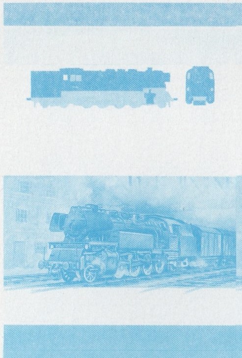 Union Island Locomotives (4th series) 15c Blue Stage Progressive Color Proof Pair