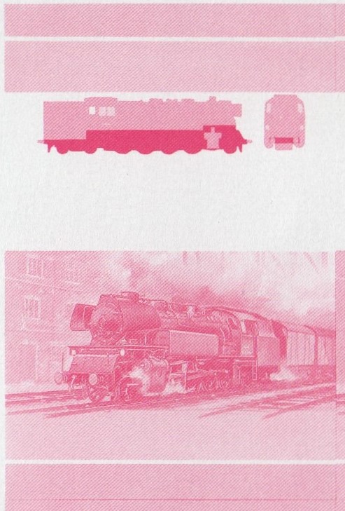 Union Island Locomotives (4th series) 15c Red Stage Progressive Color Proof Pair