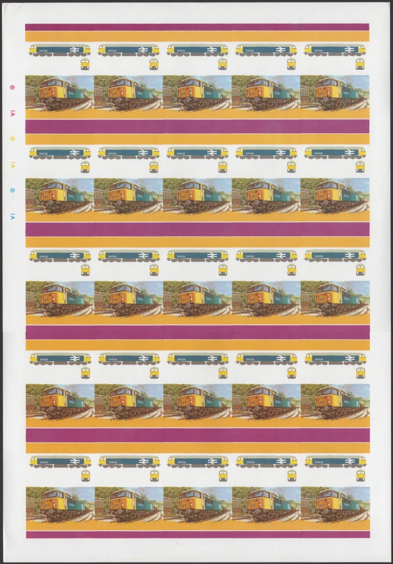 Union Island Locomotives (4th series) 30c All Colors Stage Progressive Color Proof Pane