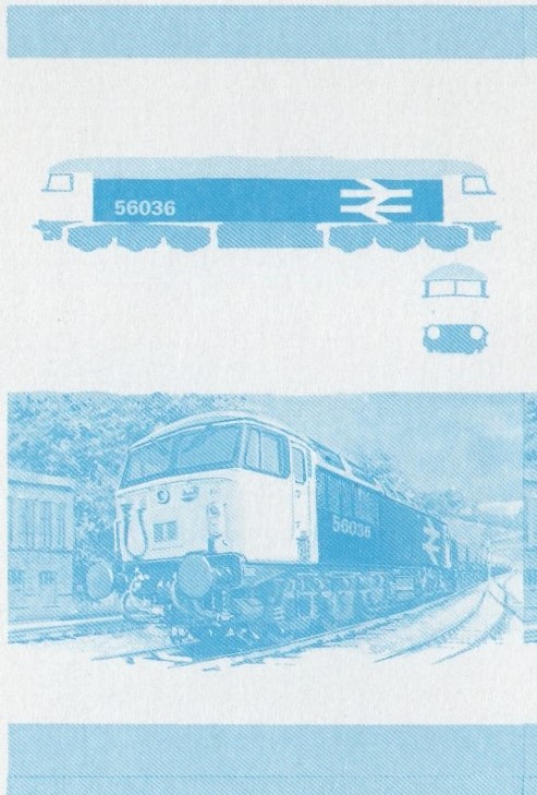 Union Island Locomotives (4th series) 30c Blue Stage Progressive Color Proof Pair