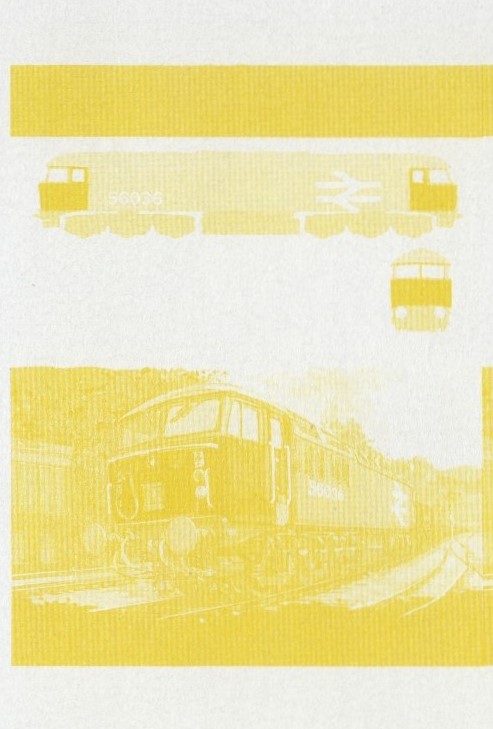 Union Island Locomotives (4th series) 30c Yellow Stage Progressive Color Proof Pair