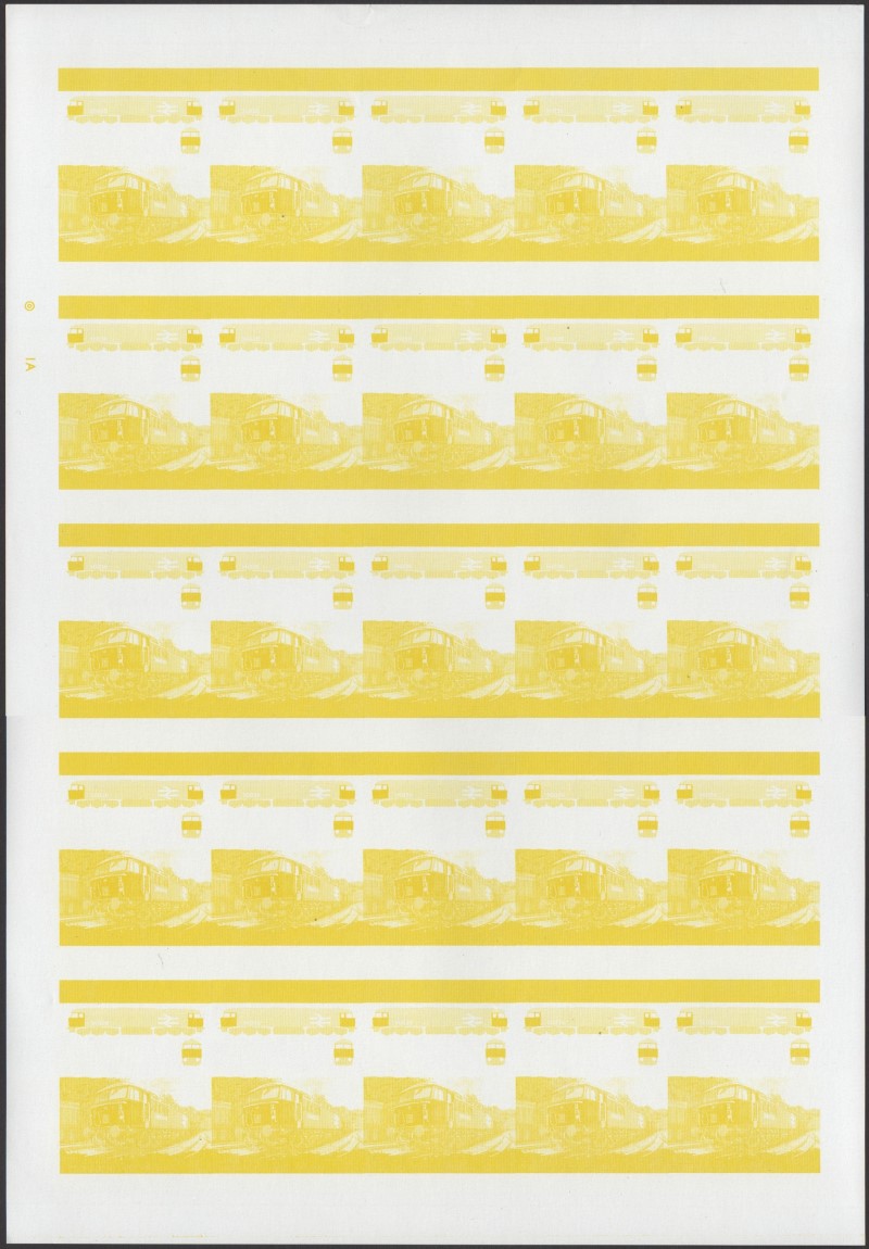 Union Island Locomotives (4th series) 30c Yellow Stage Progressive Color Proof Pane