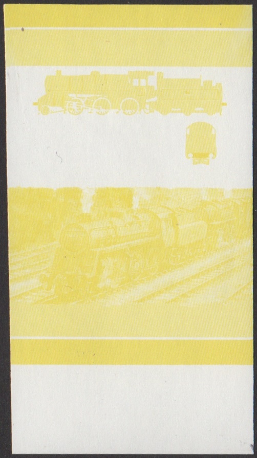 Union Island 4th Series $1.50 1952 Class 4 2-6-0 Locomotive Stamp Yellow Stage Color Proof From 6-Stage Set