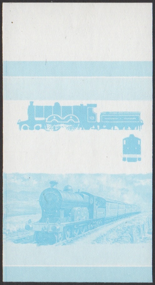Union Island 4th Series $2.50 1899 Highflyer Class 4-4-2 Locomotive Stamp Blue Stage Color Proof From 6-Stage Set