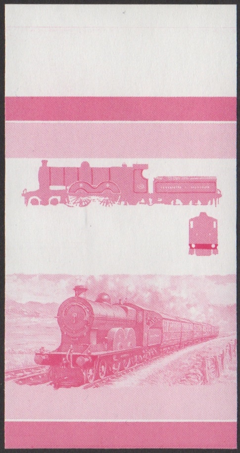Union Island 4th Series $2.50 1899 Highflyer Class 4-4-2 Locomotive Stamp Red Stage Color Proof From 6-Stage Set