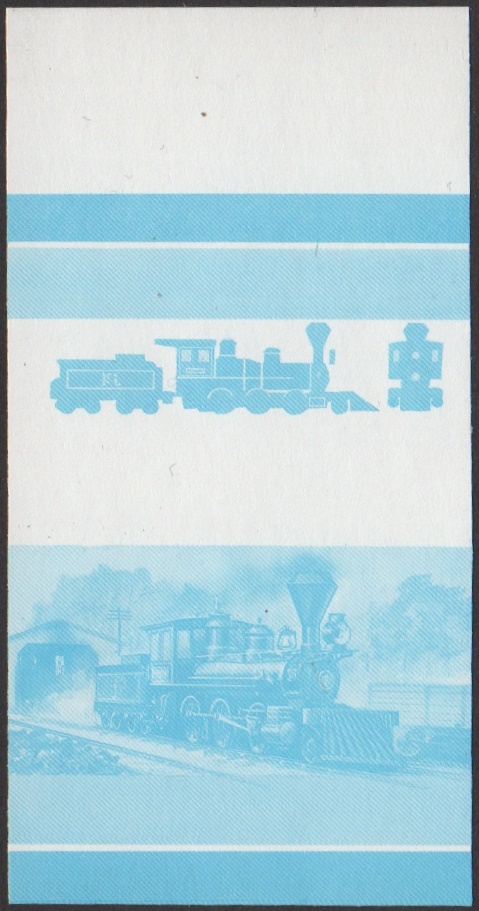 Union Island 4th Series $3.00 1880 J.N.R. 2-6-0 Class 7100 Locomotive Stamp Blue Stage Color Proof From 6-Stage Set