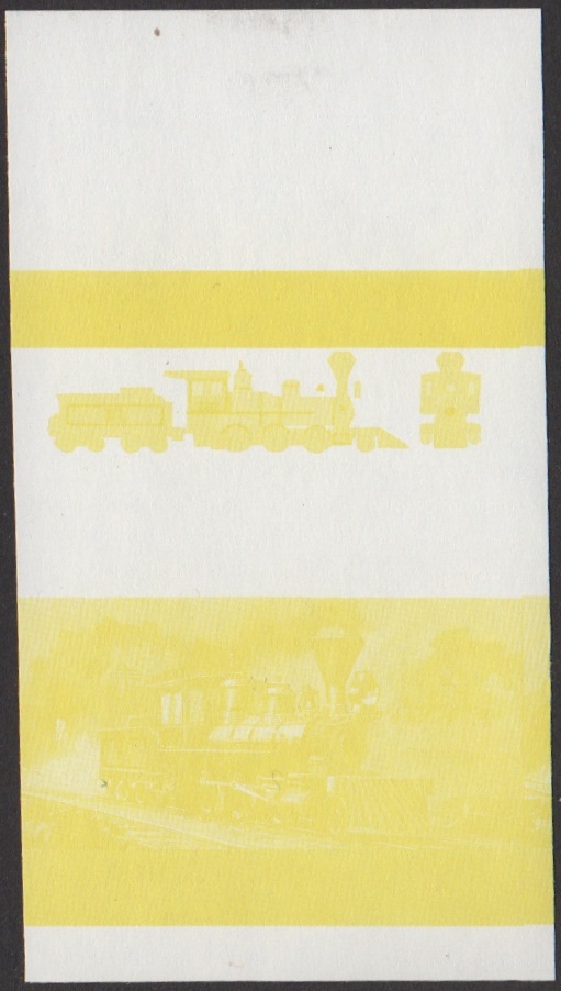 Union Island 4th Series $3.00 1880 J.N.R. 2-6-0 Class 7100 Locomotive Stamp Yellow Stage Color Proof From 6-Stage Set