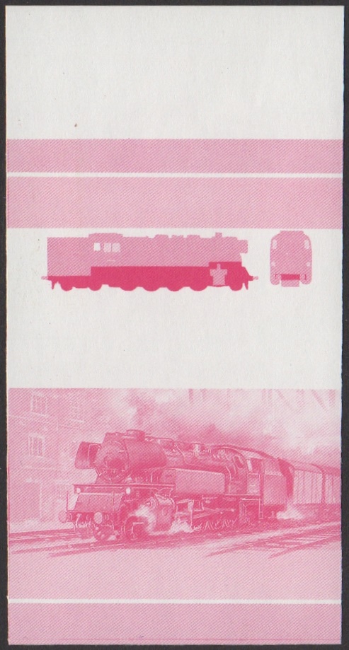 Union Island 4th Series 15c 1954 D.R.B. 2-8-4T Class 65.10 Locomotive Stamp Red Stage Color Proof From 6-Stage Set