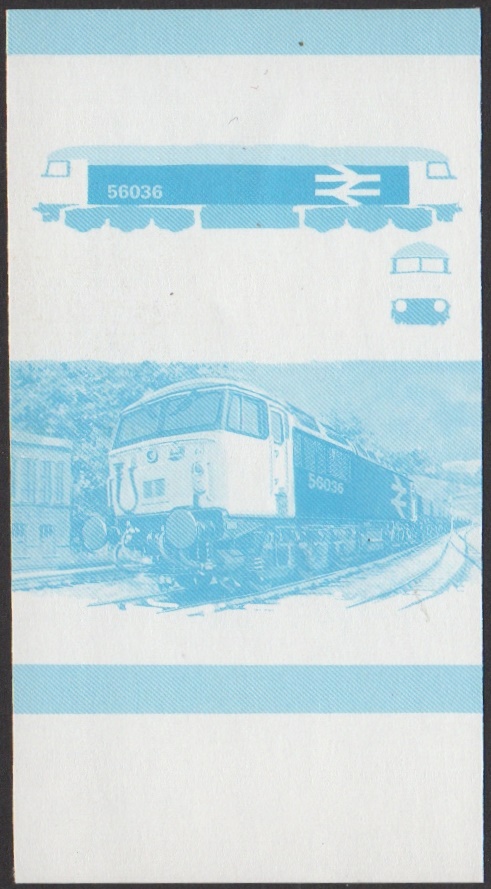 Union Island 4th Series 30c 1976 BR Class 56 Co-Co Locomotive Stamp Blue Stage Color Proof From 6-Stage Set