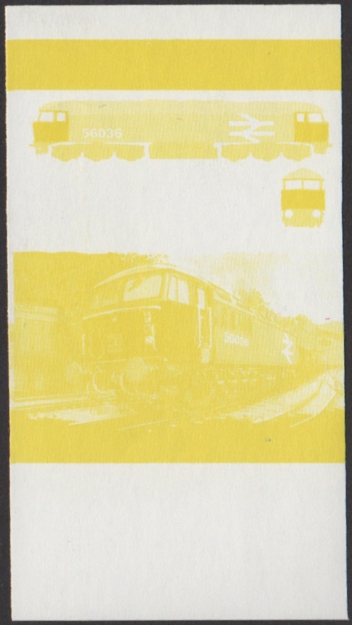 Union Island 4th Series 30c 1976 BR Class 56 Co-Co Locomotive Stamp Yellow Stage Color Proof From 6-Stage Set