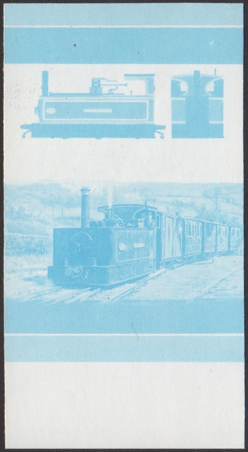 Union Island 4th Series 45c 1888 Sir Theodore 0-4-2 Tram Locomotive Stamp Blue Stage Color Proof From 6-Stage Set