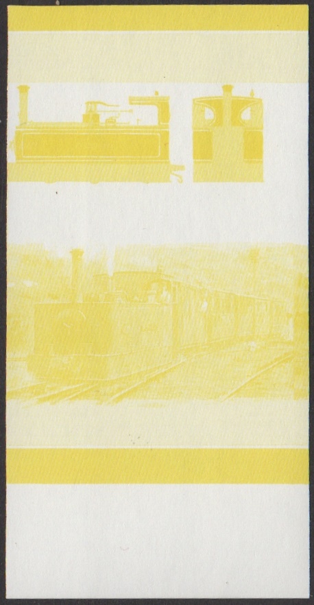 Union Island 4th Series 45c 1888 Sir Theodore 0-4-2 Tram Locomotive Stamp Yellow Stage Color Proof From 6-Stage Set