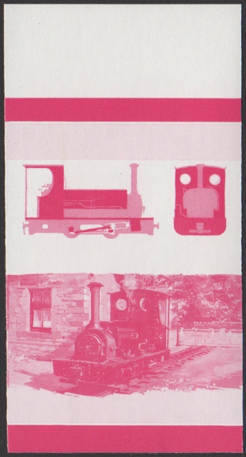 Union Island 4th Series 60c 1889 Elidir 0-4-0T Locomotive Stamp Red Stage Color Proof From 6-Stage Set